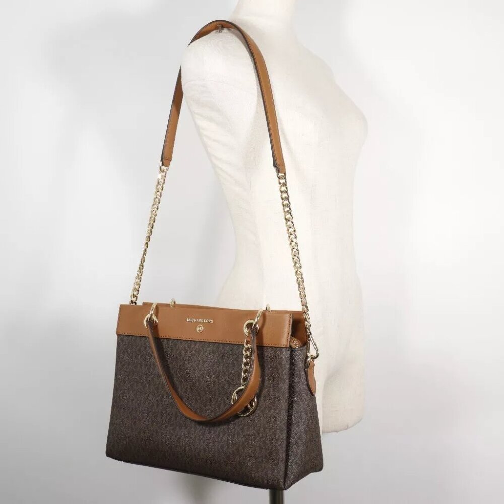 Michael Kors Susan Handbag 30F1GUSS2B 2WAYShoulder Brown PVC Women